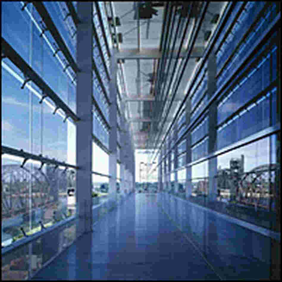 A glass hallway in the Clinton Library. Credit: Clinton Foundation A glass hallway in the Clinton Library. Credit: Clinton Foundation