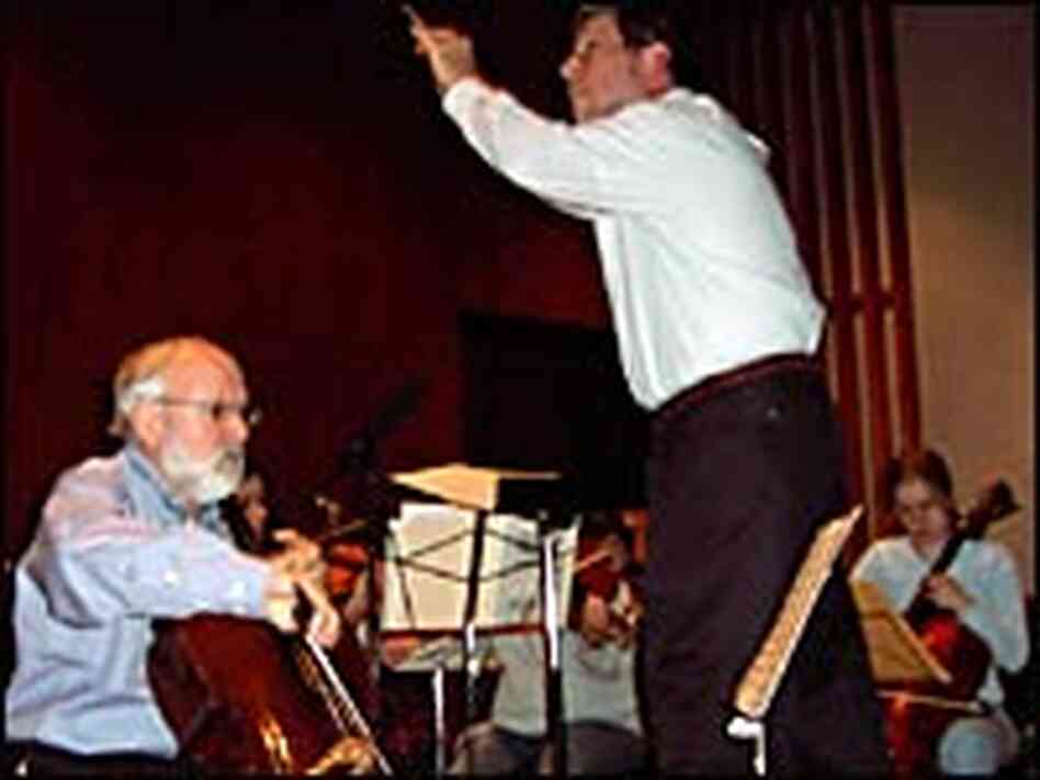 Dr. Stephen Moshman conducts a practice session of the Albert Einstein Symphony Orchestra. Dr. Stephen Moshman conducts a practice session of the Albert Einstein Symphony Orchestra.