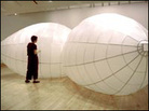 Kendall Buster with one of her sculptures 