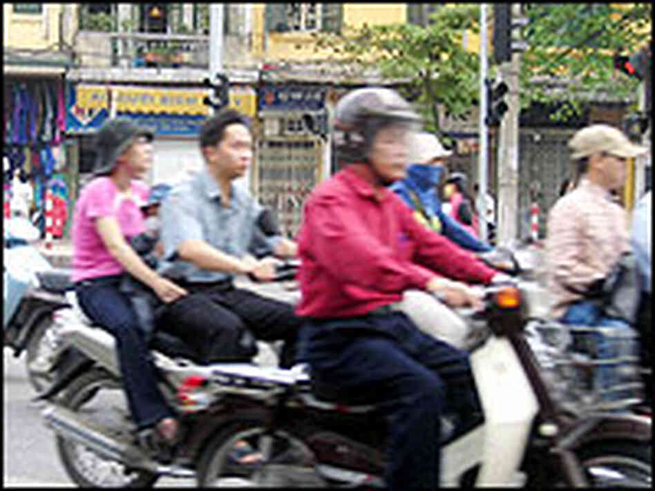 Motorbikes in Hanoi. Motorbikes in Hanoi.