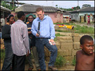 Steve Inskeep conducts an interview in Nigeria. Credit: Jim Wallace, NPR. Steve Inskeep conducts an interview in Nigeria. Credit: Jim Wallace, NPR.
