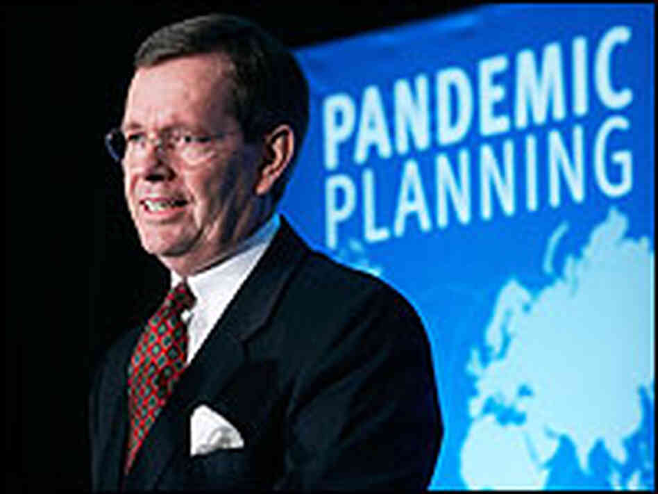 U.S. HHS Secretary Mike Leavitt speaks during a meeting on pandemic flu planning. U.S. HHS Secretary Mike Leavitt speaks during a meeting on pandemic flu planning.