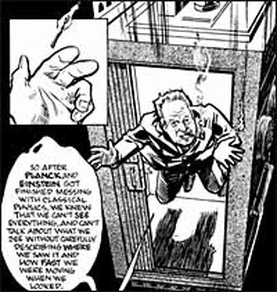 Niels Bohr pictured in a free-falling elevator in 'Suspended in Language'