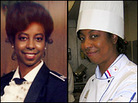 Phyllis Kendall in her Air Force and chef's uniforms. Phyllis Kendall in her Air Force and chef's uniforms.