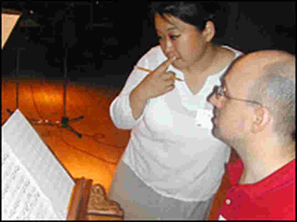 Harpsichord player Joseph Gascho and soprano Ah Hong. Harpsichord player Joseph Gascho and soprano Ah Hong.