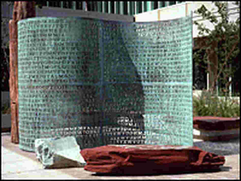 The Kryptos puzzle at CIA headquarters in Langley, Va.