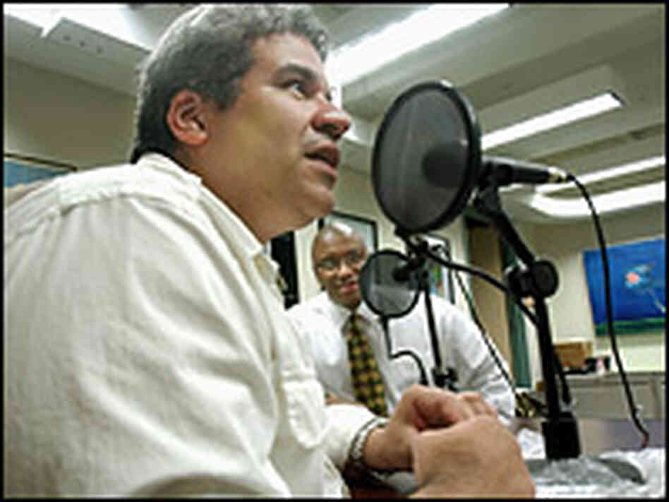 Frank Burgos (left), editorial page editor of the Philadelphia Daily News, and Eric Mayberry. Frank Burgos (left), editorial page editor of the Philadelphia Daily News, and Eric Mayberry.