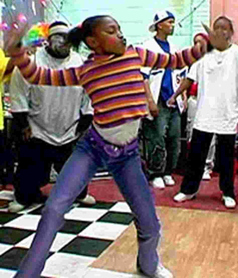 The next generation? A young clown krumper struts her stuff at a youth party. The next generation? A young clown krumper struts her stuff at a youth party.