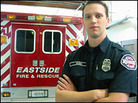 David Rudd at his home fire department. David Rudd at his home fire department.