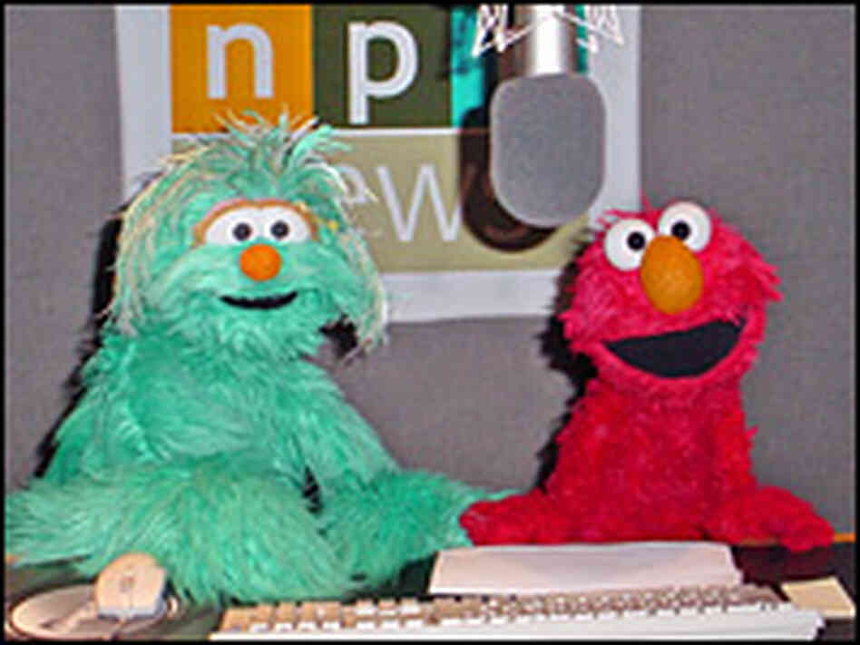 Rosita, left, and Elmo in the NPR studios. Rosita, left, and Elmo in the NPR studios.