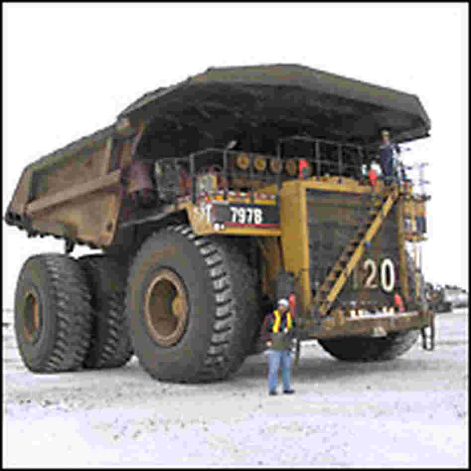 A 400-ton dump truck. Credit: Martin Kaste, NPR.
