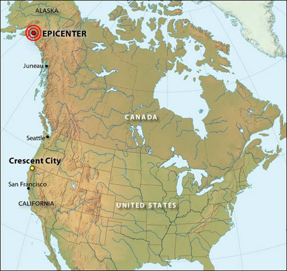 Map of North America's west coast. Credit: NPR.