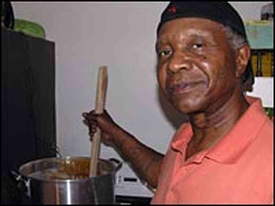Robert 'King' Wilkerson stirs a batch of his famed pralines in a friend's Bay Area kitchen. Robert 'King' Wilkerson stirs a batch of his famed pralines in a friend's Bay Area kitchen.