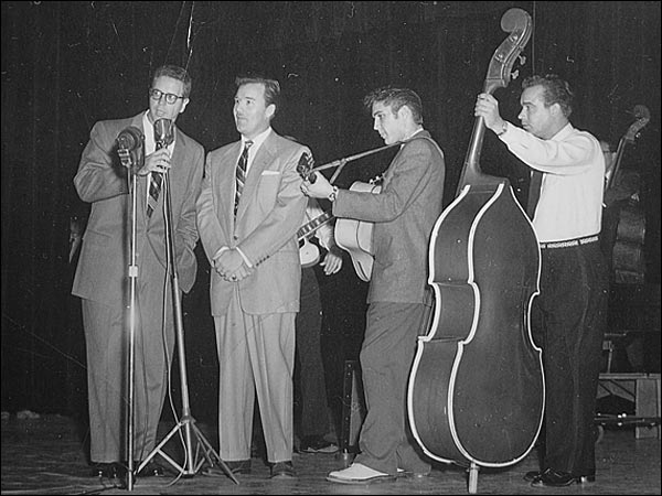 WERE radio personalities Bill Randle and Tommy Edwards, Elvis Presley and bass player Bill Black.