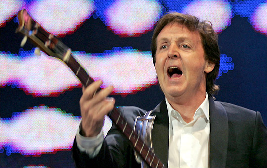 Paul McCartney performs at the Live 8 concert in Hyde Park in London in 2005. Credit: Corbis