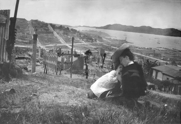 Katherine and son Dante Monaco on Telegraph Hill.