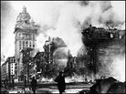 Market Street burning after the quake.