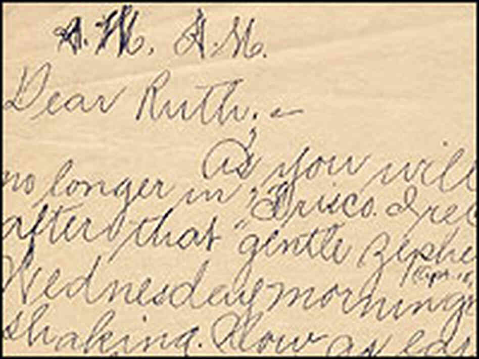 Detail of Elsie Cross' 1906 letter. Detail of Elsie Cross' 1906 letter.