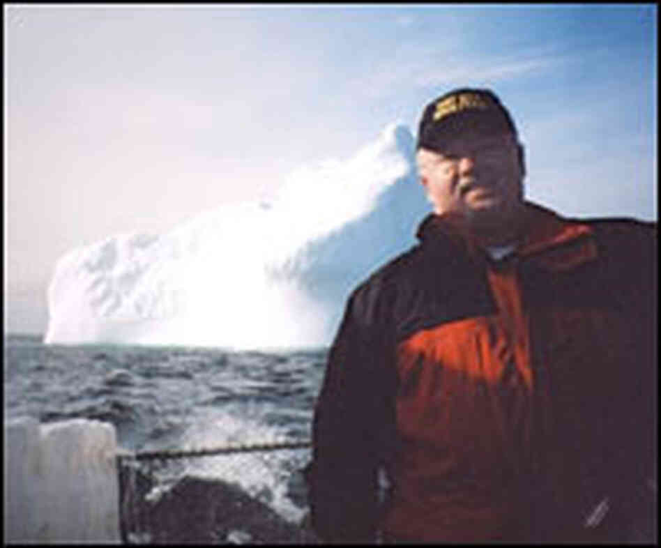 James Delgado in a field of icebergs in Greenland's Disko Bay. James Delgado in a field of icebergs in Greenland's Disko Bay.
