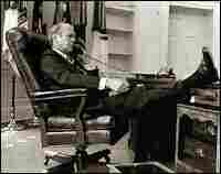 President Ford talks on the phone in the Oval Office in 1974. President Ford talks on the phone in the Oval Office in 1974.