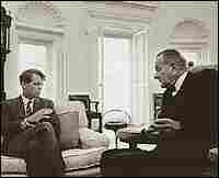 Sen. Robert F. Kennedy, left, meets with President Johnson in 1966. Sen. Robert F. Kennedy, left, meets with President Johnson in 1966.
