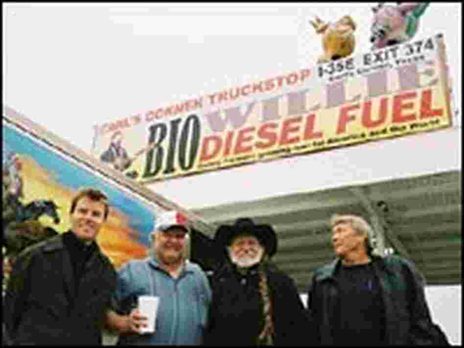 Peter Bell, Carl Cornelius, Willie Nelson and Steve Gilcrease, gather at Carl's Corner.