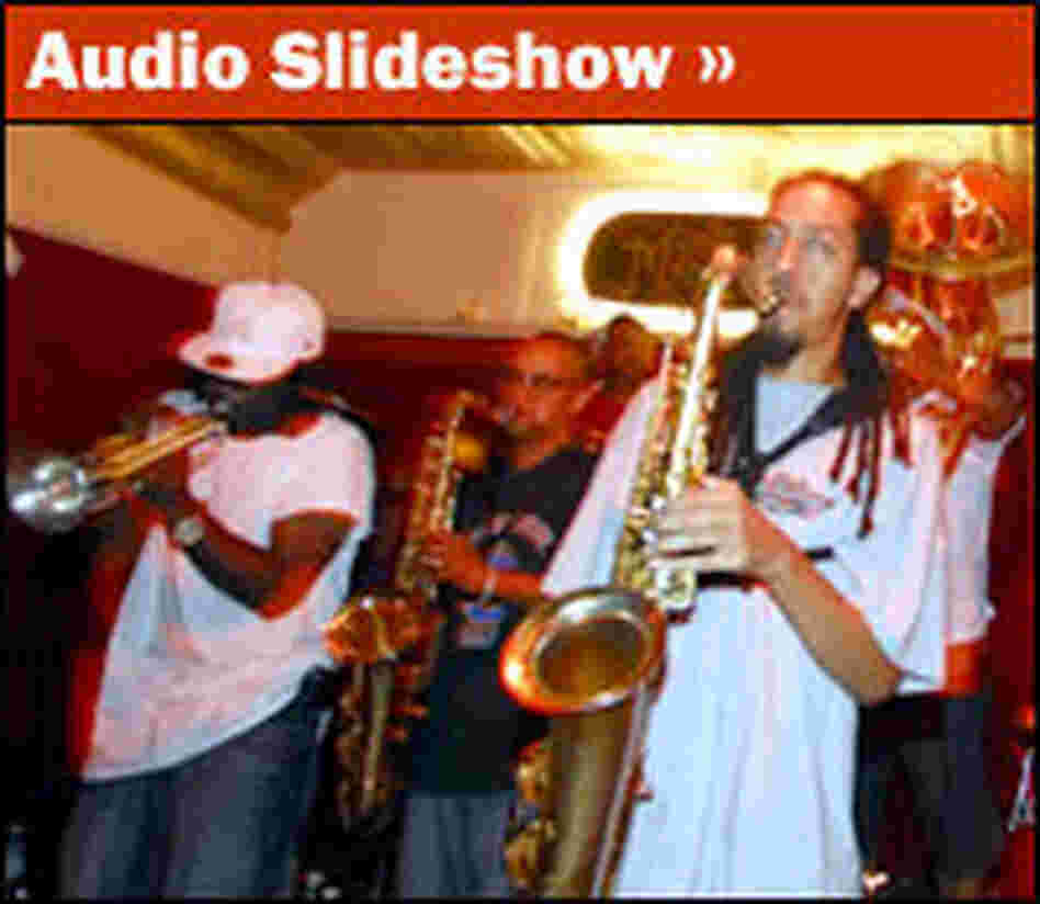 The Rebirth Brass Band performs at the Maple Leaf Bar.
