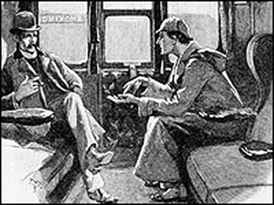 Dr. Watson gets a "sketch of events" from Sherlock Holmes, in one of Sidney Paget's original drawing Dr. Watson gets a "sketch of events" from Sherlock Holmes, in one of Sidney Paget's original drawing