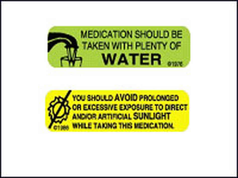 Two common drug labels Two common drug labels