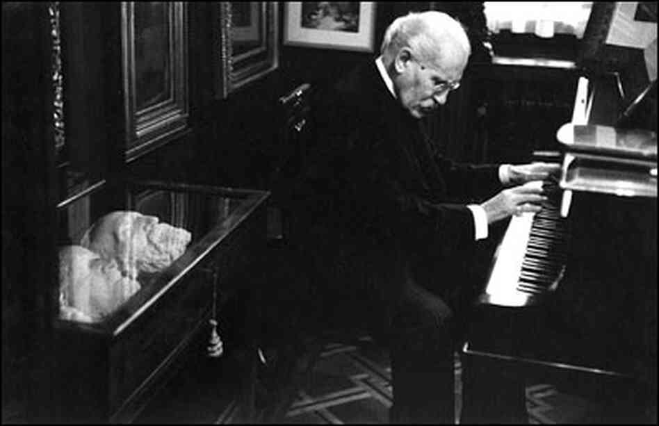 'Arturo Toscanini in his Library, with Death Masks of Beethoven, Wagner and Verdi' 'Arturo Toscanini in his Library, with Death Masks of Beethoven, Wagner and Verdi'