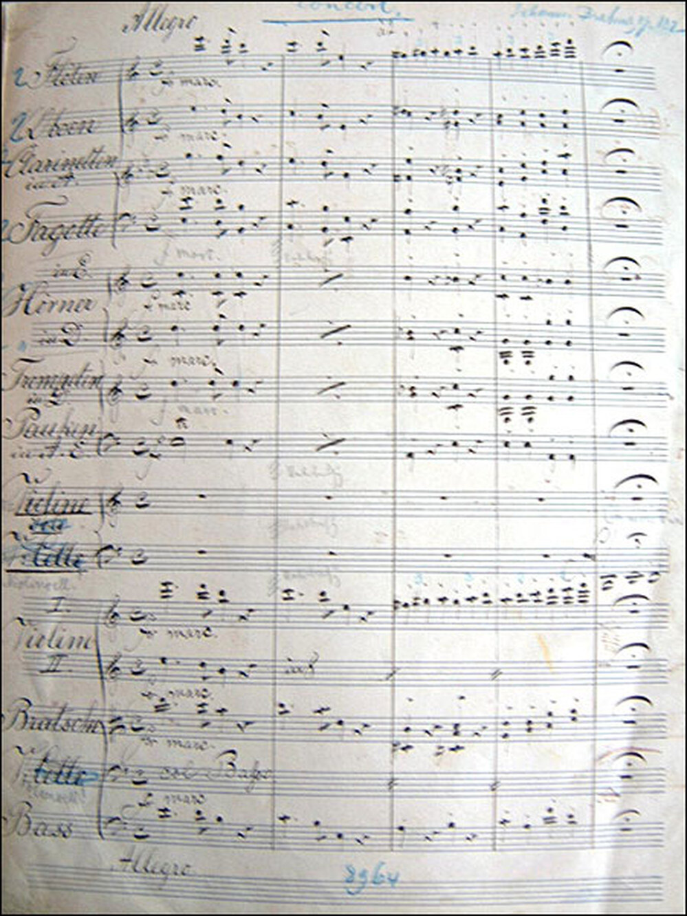 Johannes Brahms: Double Concerto, copyist's manuscript with extensive revisions by Brahms.