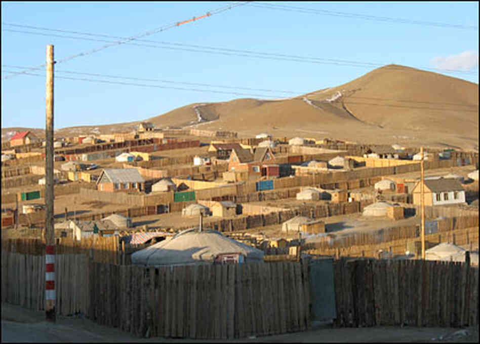 Herders' homes dot the hills surrounding Ulaanbaatar. Herders' homes dot the hills surrounding Ulaanbaatar.