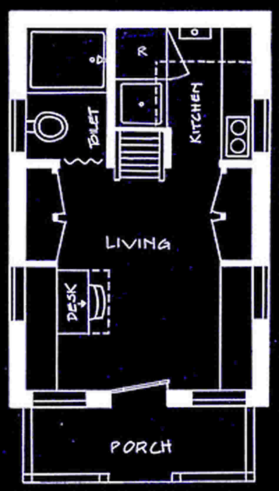 Tumbleweed's Vesica-model floorplan. Credit: Tumbleweed Tiny House Company.