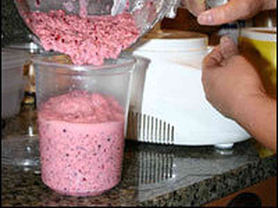 Preparing Mama Stamberg's cranberry relish.