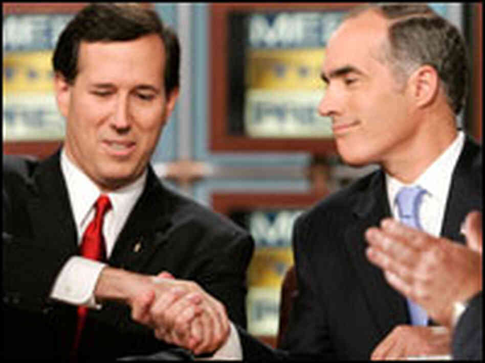 U.S. Sen. Rick Santorum (R-PA, left) and Democratic U.S. Senate candidate Bob Casey U.S. Sen. Rick Santorum (R-PA, left) and Democratic U.S. Senate candidate Bob Casey