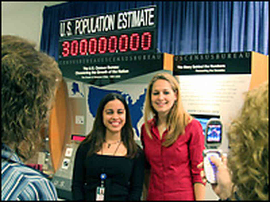The population clock shows 300 million. Credit:  KAREN BLEIER/AFP/Getty Images.