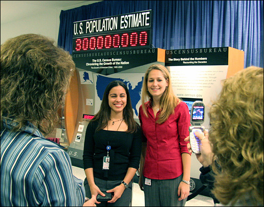 The population clock shows 300 million. Credit:  KAREN BLEIER/AFP/Getty Images.
