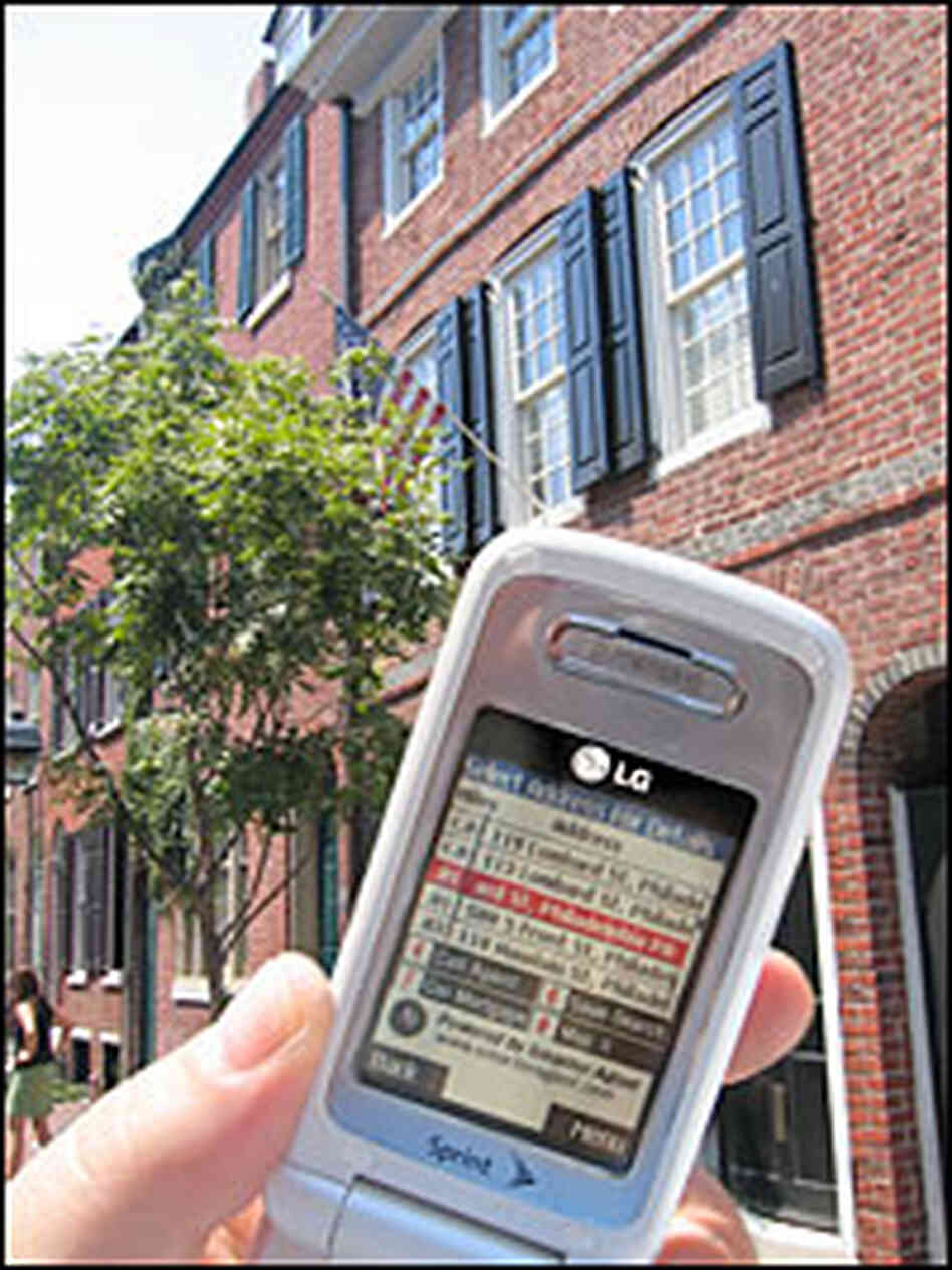 A phone displays GPS coordinates for homes in Philadephia, PA A phone displays GPS coordinates for homes in Philadephia, PA