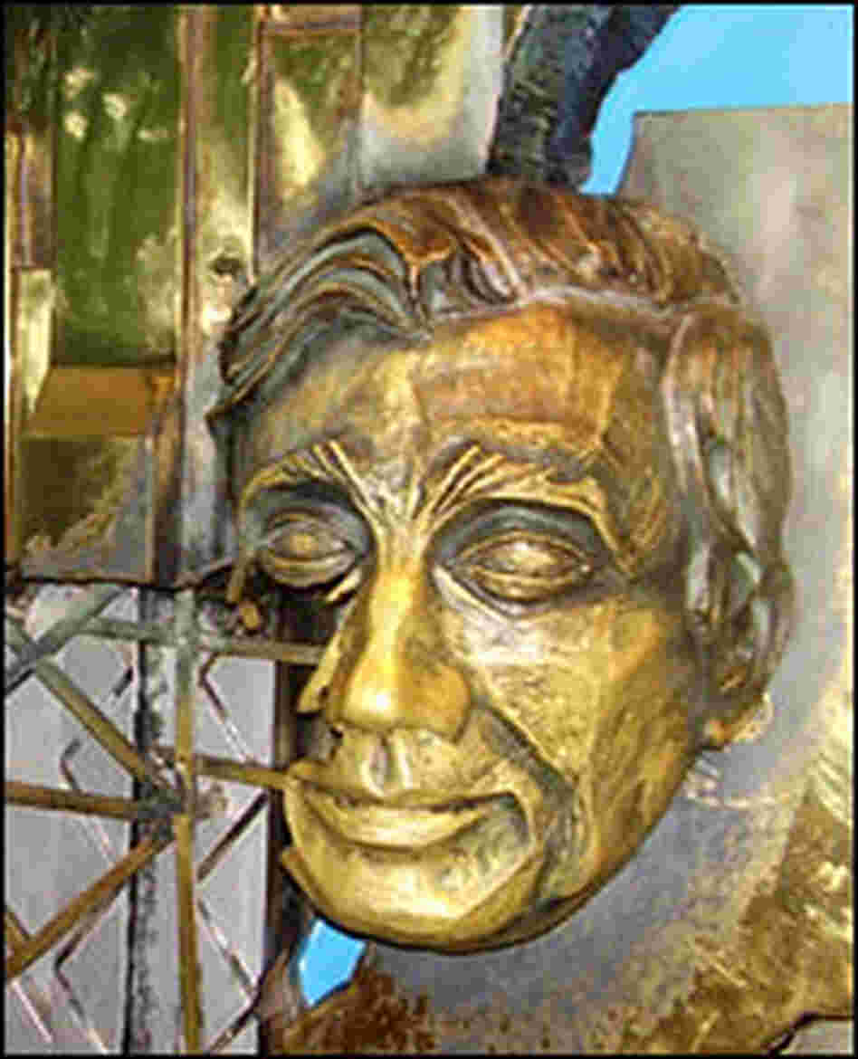 A bronze bust of Fazlur Rahman Khan at the Sears Tower Skydeck