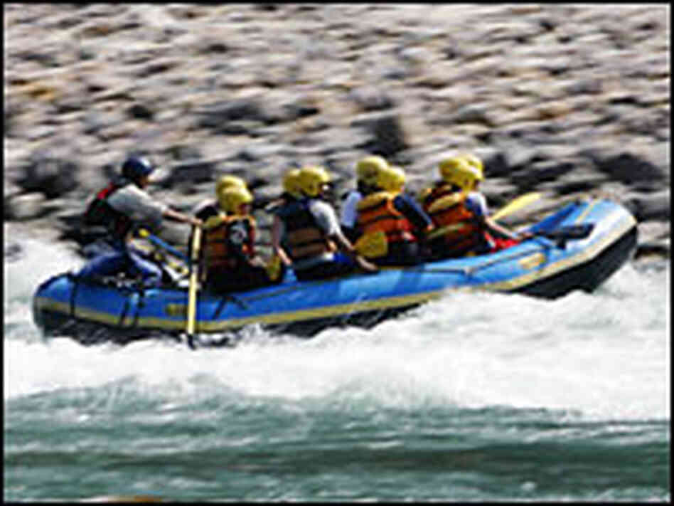 Members of India's middle class escape city living on white-water rafting trips on the Ganges