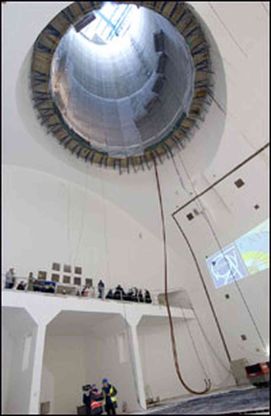 The empty, underground cavern before construction of one of the giant detectors.