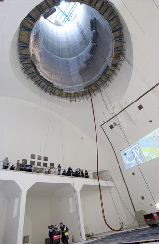 The empty, underground cavern before construction of one of the giant detectors.