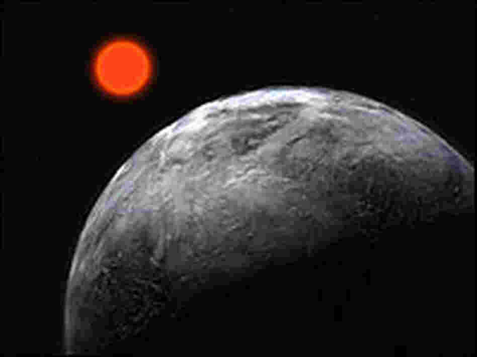 An illustration of the planet found in the habitable zone around the red dwarf Gliese 581.