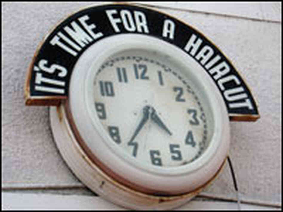 This former barbershop clock is a familiar fixture in the Tess Monaghan mysteries.