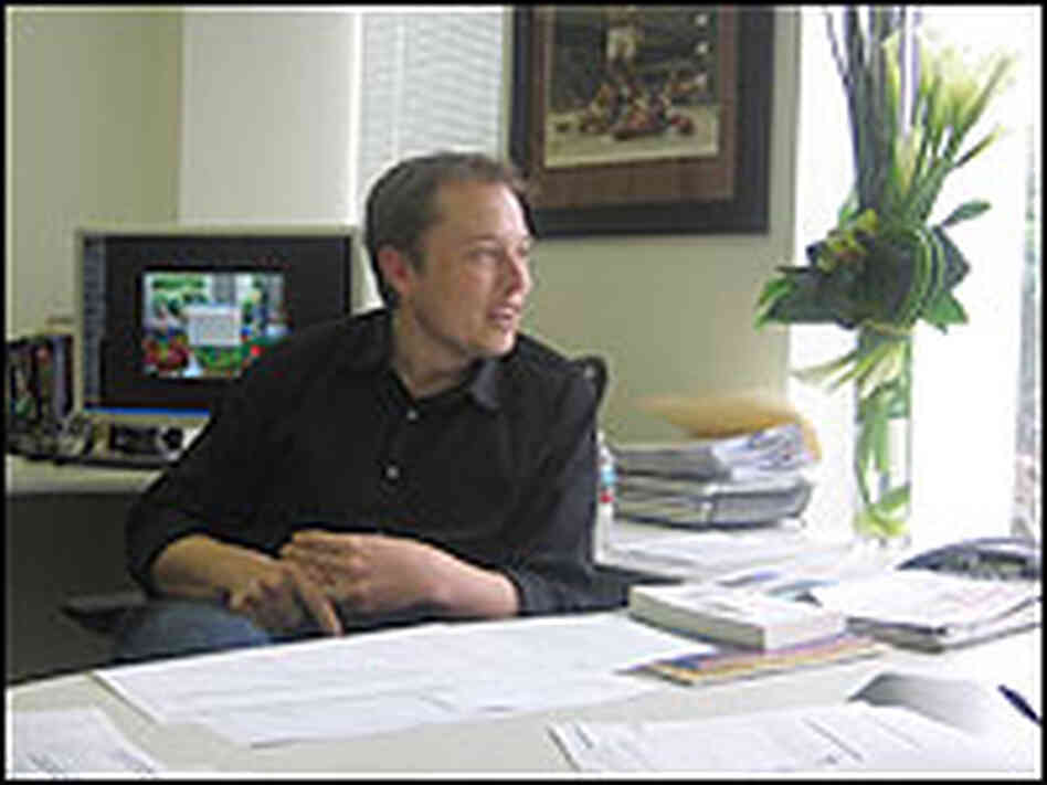 Elon Musk in his California office.