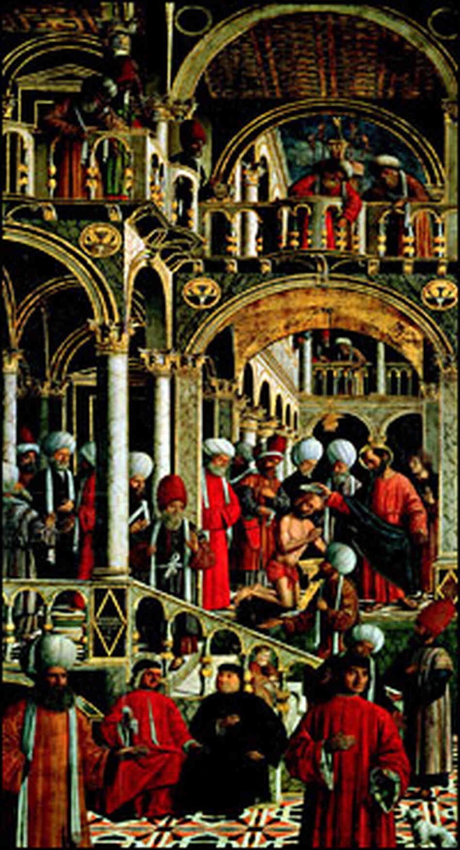 Giovanni Mansueti's painting, St. Peter Baptizing Anianus