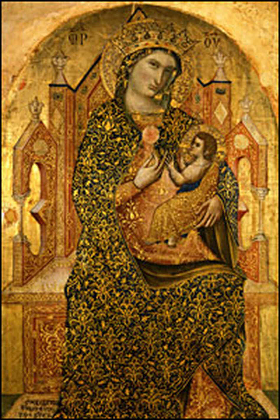 Stefano Veneziano painting, Madonna Enthroned with Child
