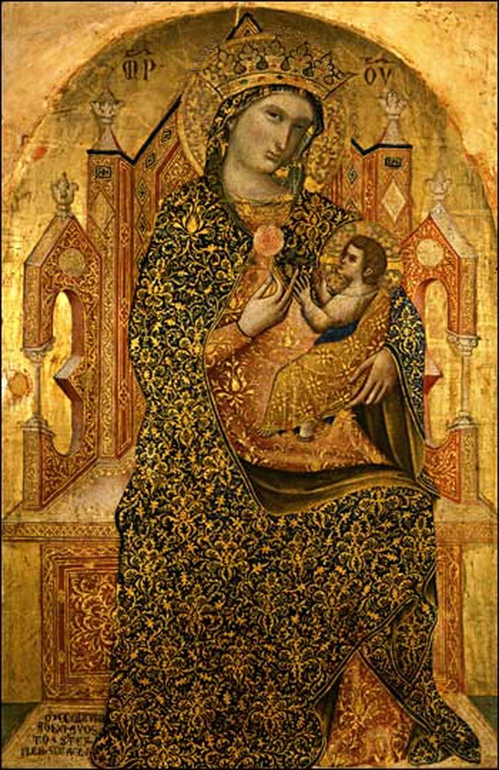 Stefano Veneziano painting, Madonna Enthroned with Child