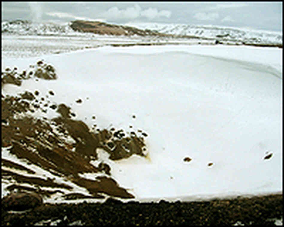 A manmade crater at Krafla power plant.