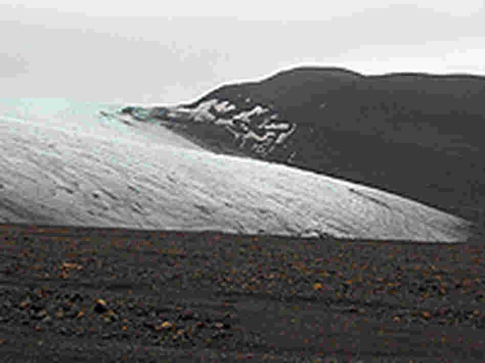 A tongue of the Hofsjokull glacier,  located in the highlands of central Iceland.